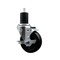Service Caster 4'' Hard Rubber Swivel 1-3/4'' Expanding Stem Caster with Brake SCC-EX20S414-HRS-TLB-134 - alternate 1
